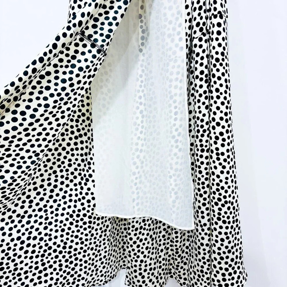 MANGO Beige maxi polka dot and ruffles dress - Picture 9 of 11